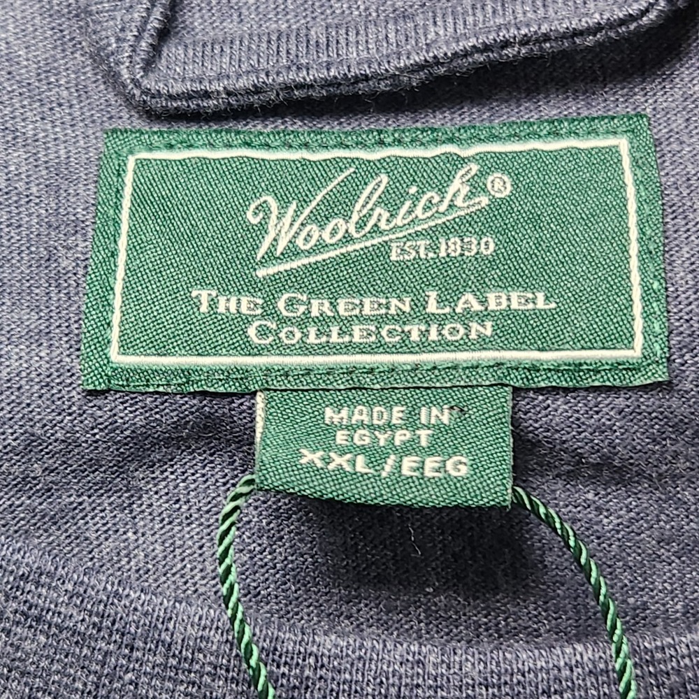 WOOLRICH Long Sleeve Crew Neck T Shirt Mens XXL 2XL Blue Pocket Tee NEW - Picture 4 of 7